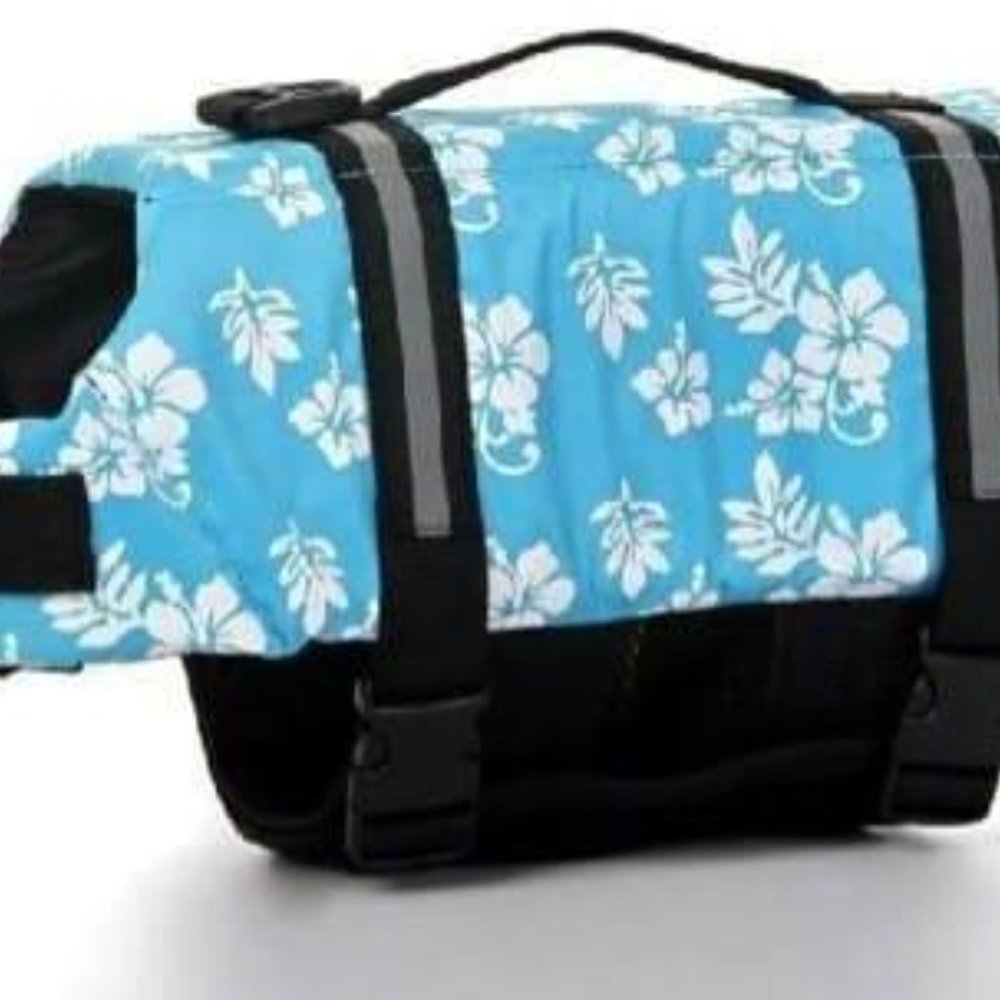 Blue Hawaiian Dog Life Vest Jacket Size XXS